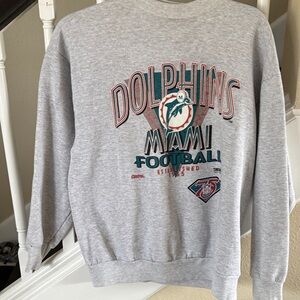 Tultex Gray Dolphins Crewneck Sweater